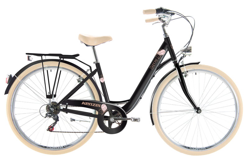 bicykel KENZEL SIGNORA ROYAL 6SPD perleť čierna / béžová