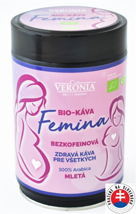 Bezkofeínová BIO káva Veronia Femina mletá