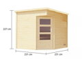 fínska sauna KARIBU PELLE (40175) natur LG3770