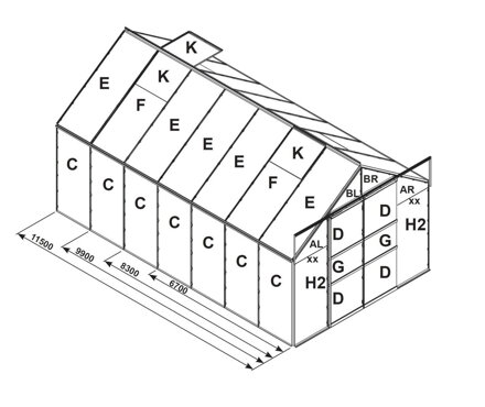 náhradné presklenie pre skleník VITAVIA URANUS 9900 PC 6 mm