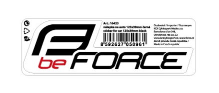 FORCE nálepka na auto 125x39mm, čierna